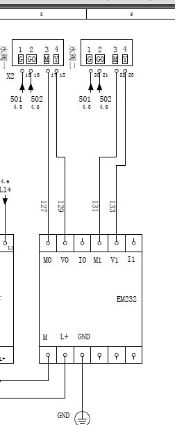 如图所示接线图em232模块中水阀的m可以与交流地共起来吗