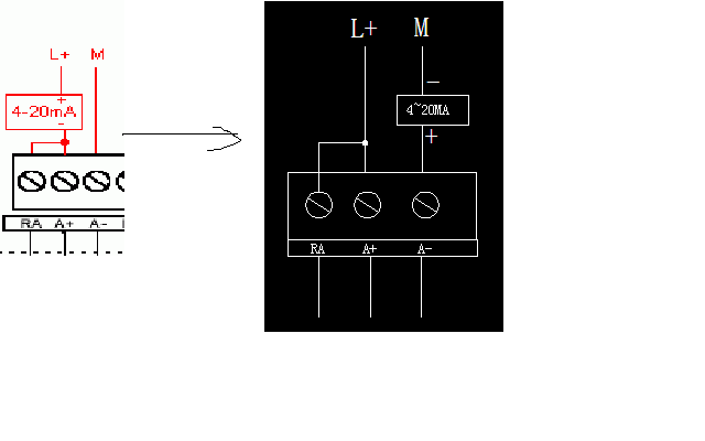 如图：左边二线制接线是否可以换成右边那种接线方式？