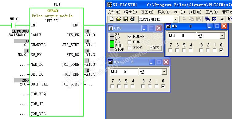 CPU313C系统功能块SFB49，为什么没有脉冲输出？